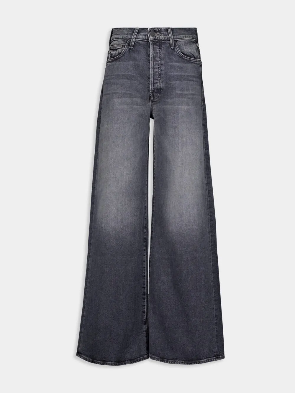 Anthracite Grey Washed Wide-Leg Jeans