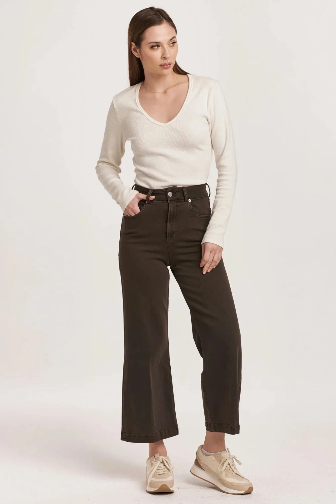 Audrey Cropped Wide Leg Jeans