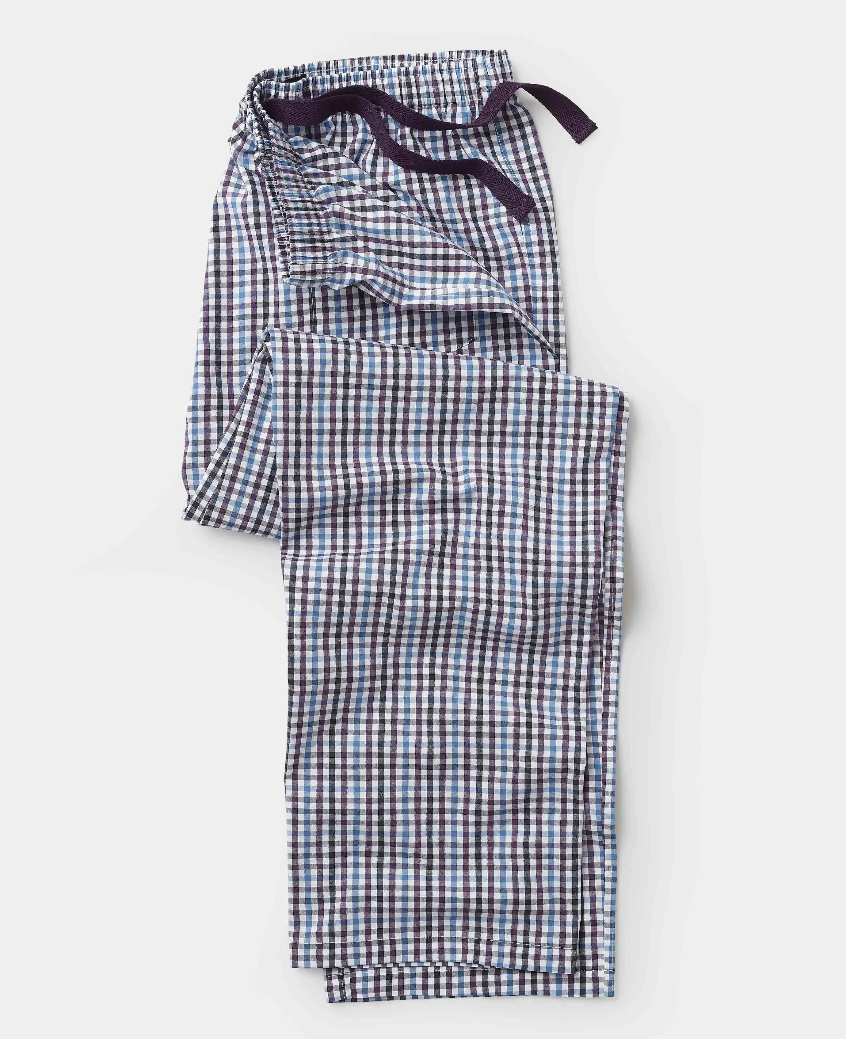 Blue Multi Check Cotton Lounge Pants