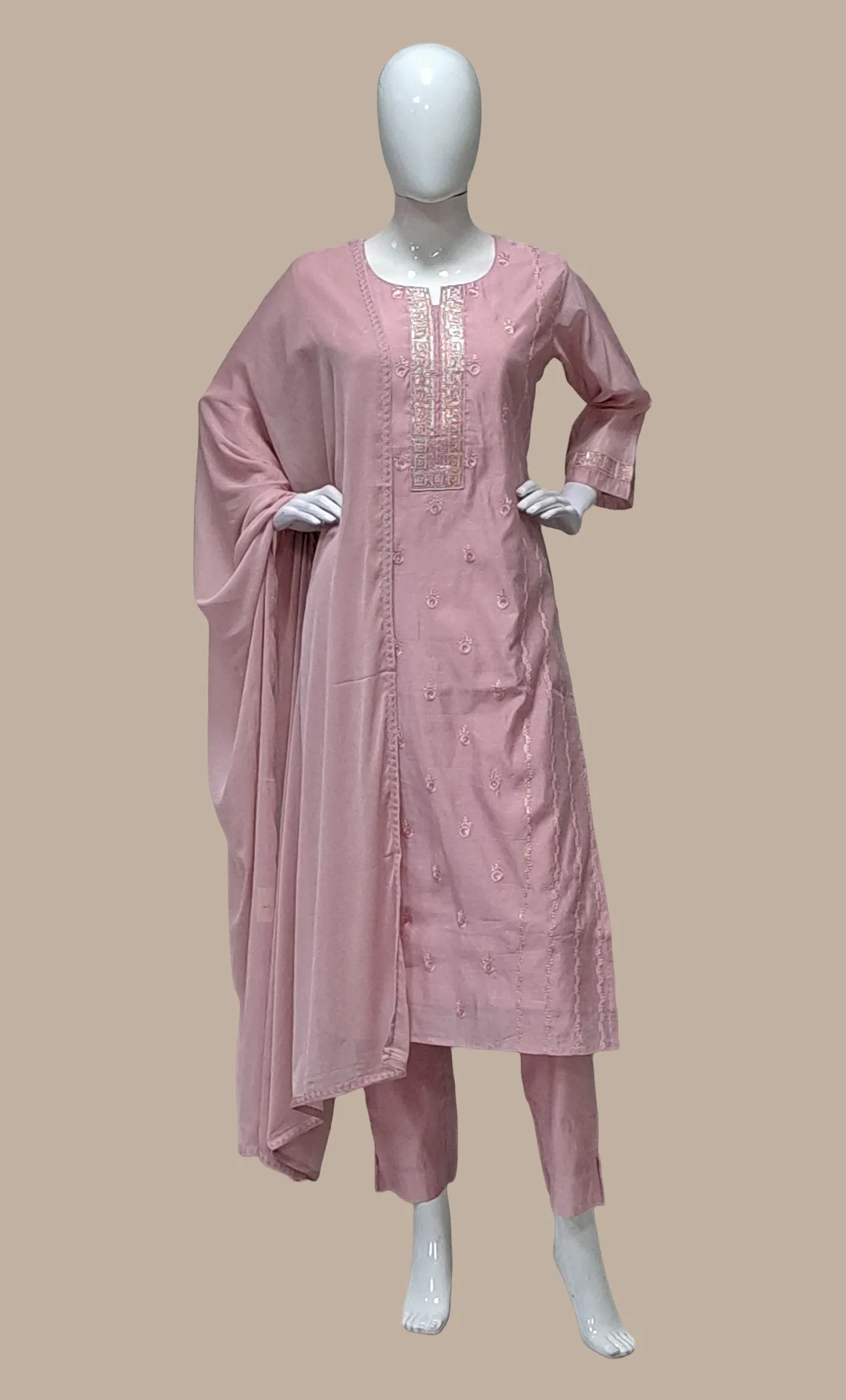 Blush Mink Embroidered Punjabi