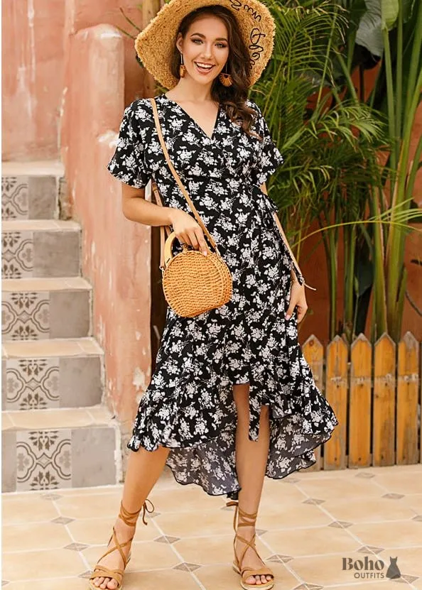 Boho Floral One Piece Summer Midi Dress Aria