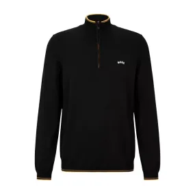 BOSS Black Zitom Curved Logo Half Zip Sweatshirt