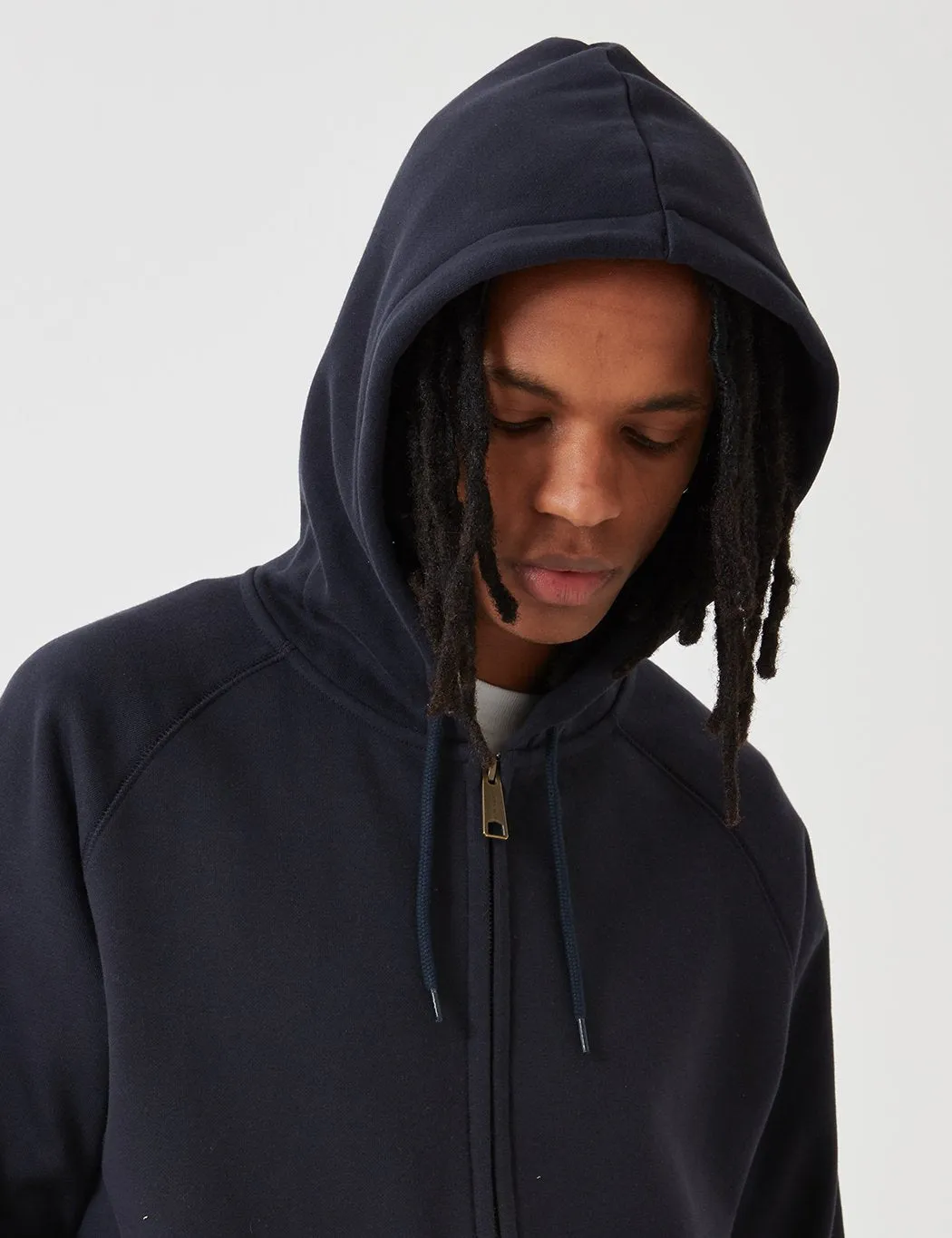 Carhartt-WIP Chase Hooded Zip Jacket - Dark Navy Blue