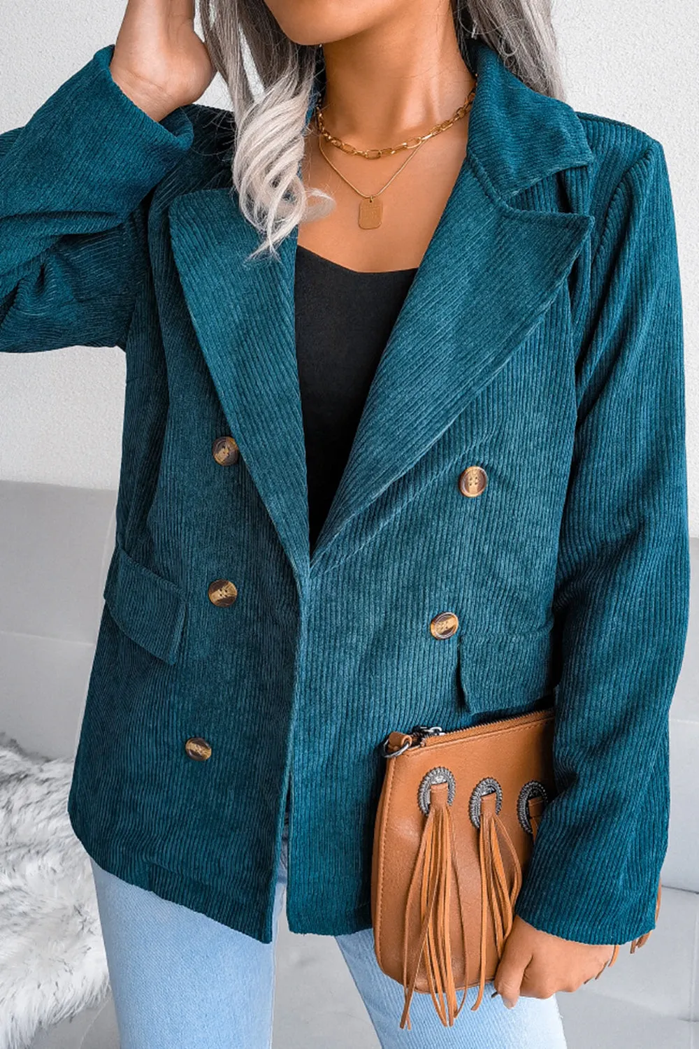 Corduroy Double-Breasted Blazer