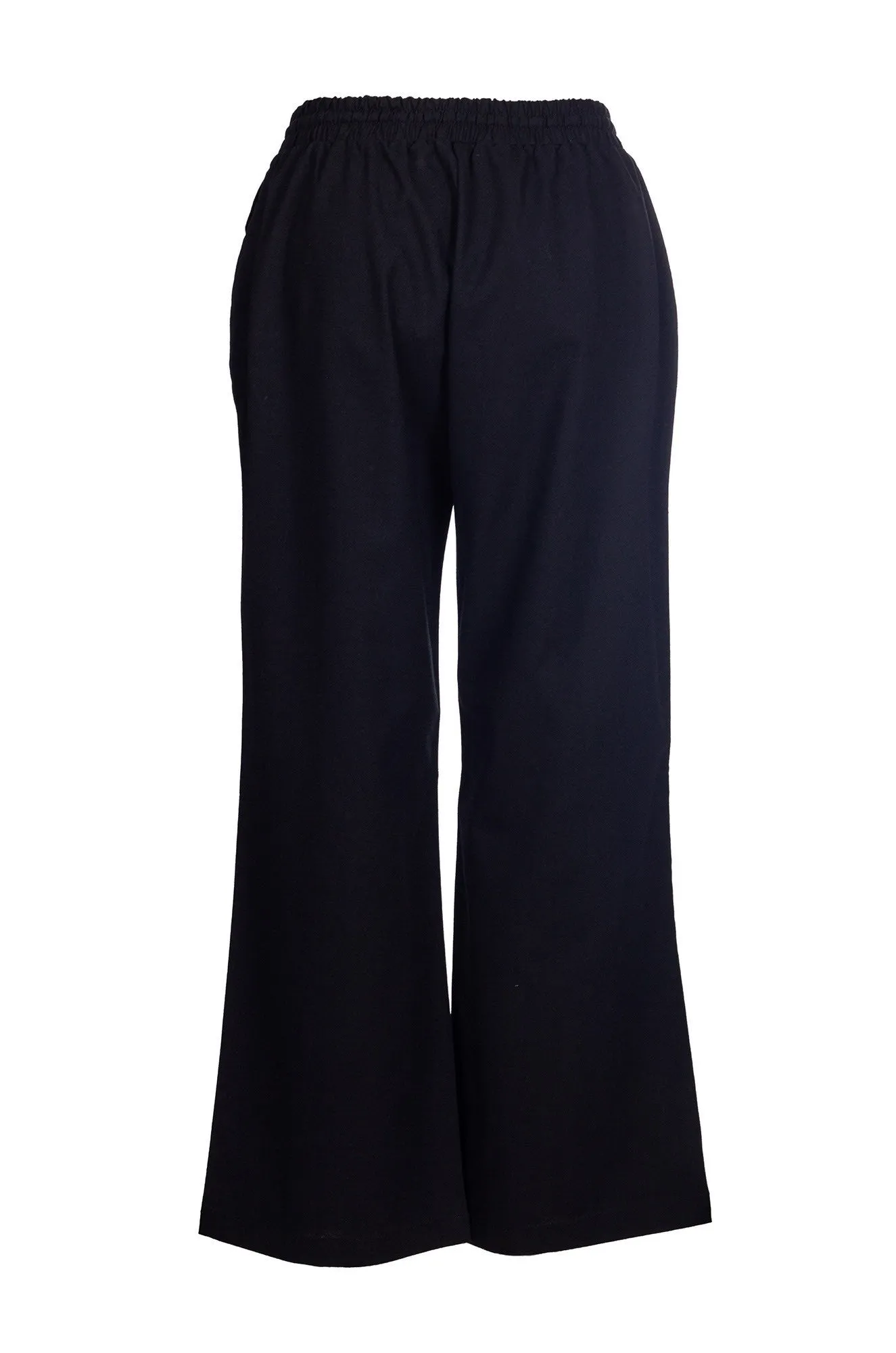 Cotton Linen Blend Pants | Black | 6783A1