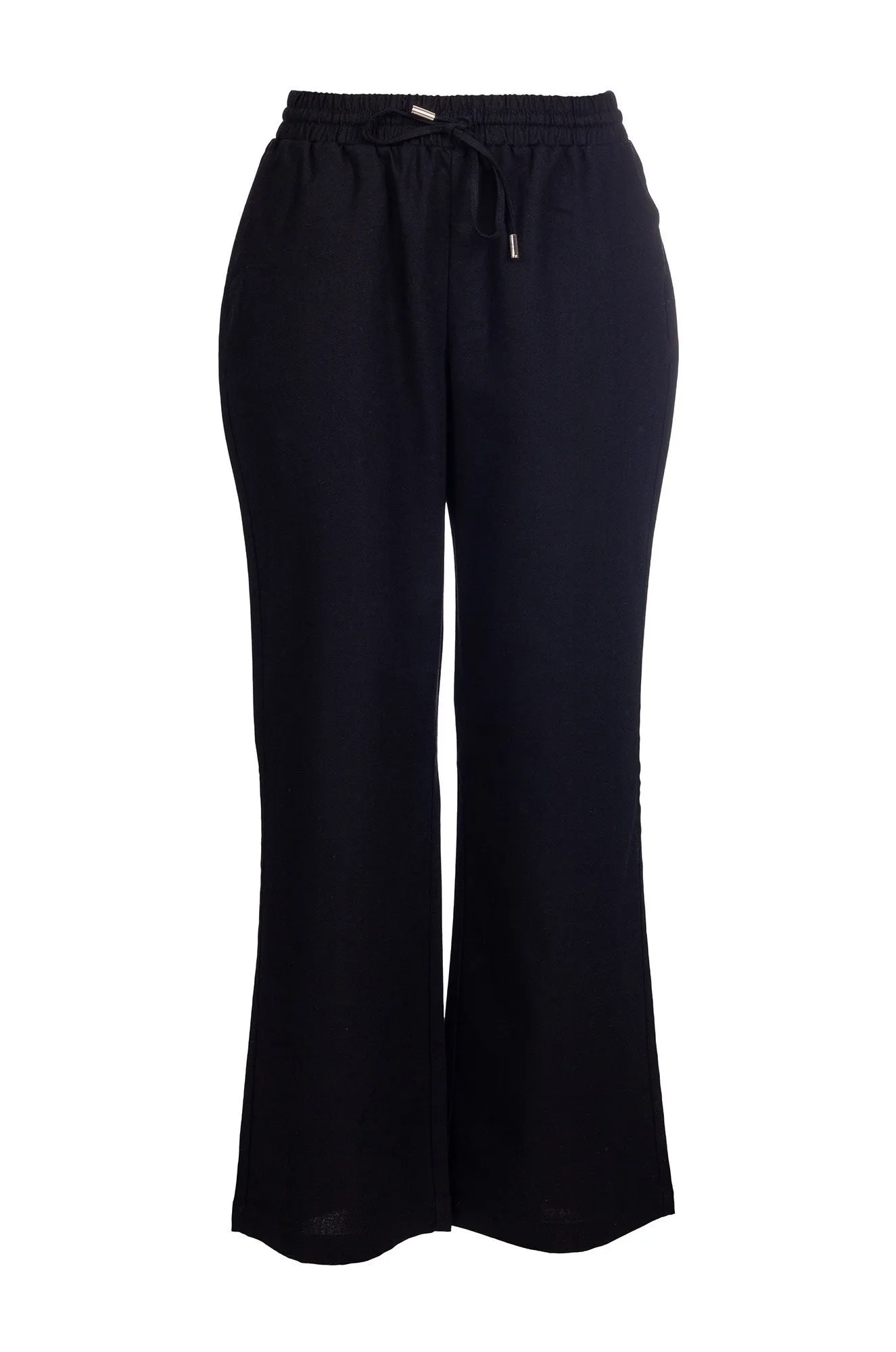 Cotton Linen Blend Pants | Black | 6783A1