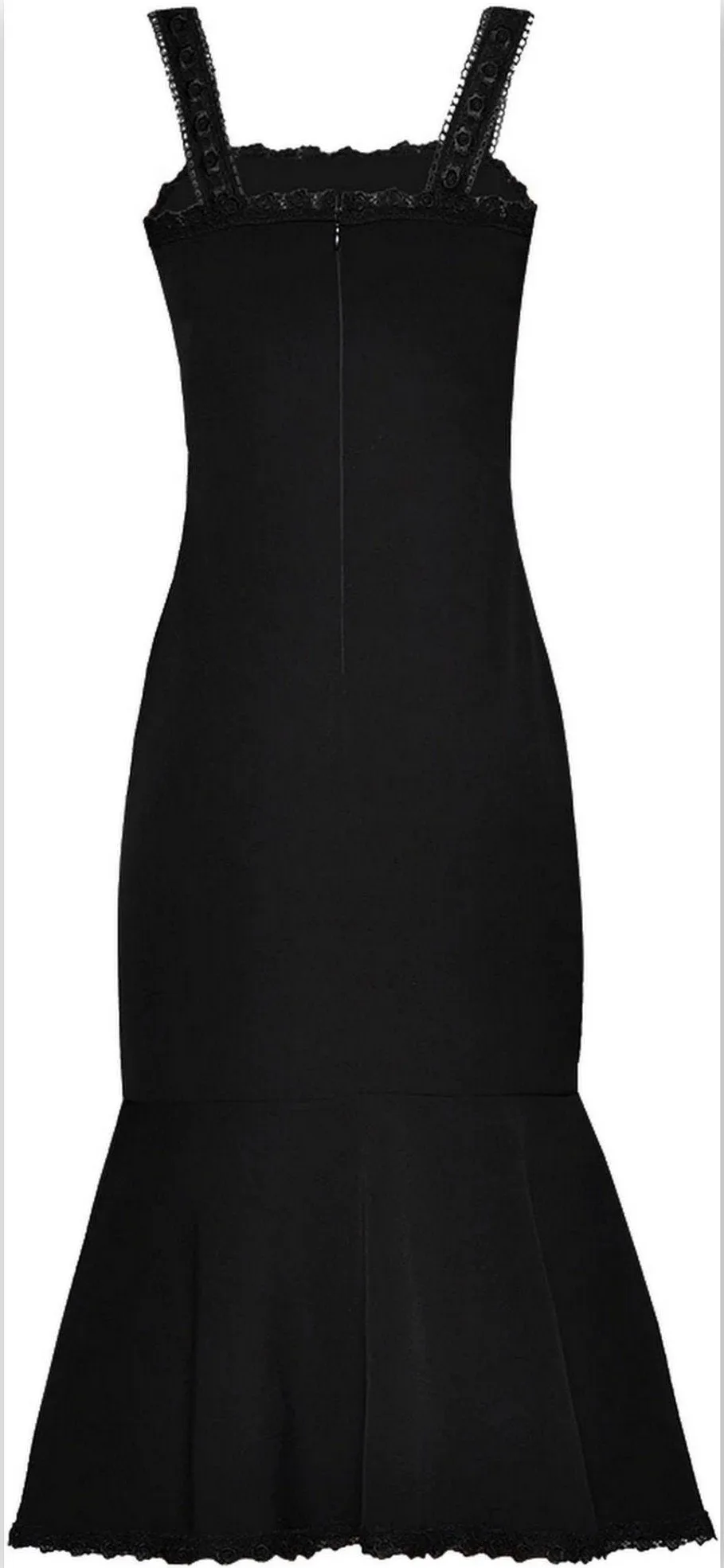 Embroidered Flared Midi Dress - Black or White