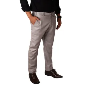 Grey color check blend cotton trousers pant for men