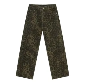 Leopard Wide Leg Jeans