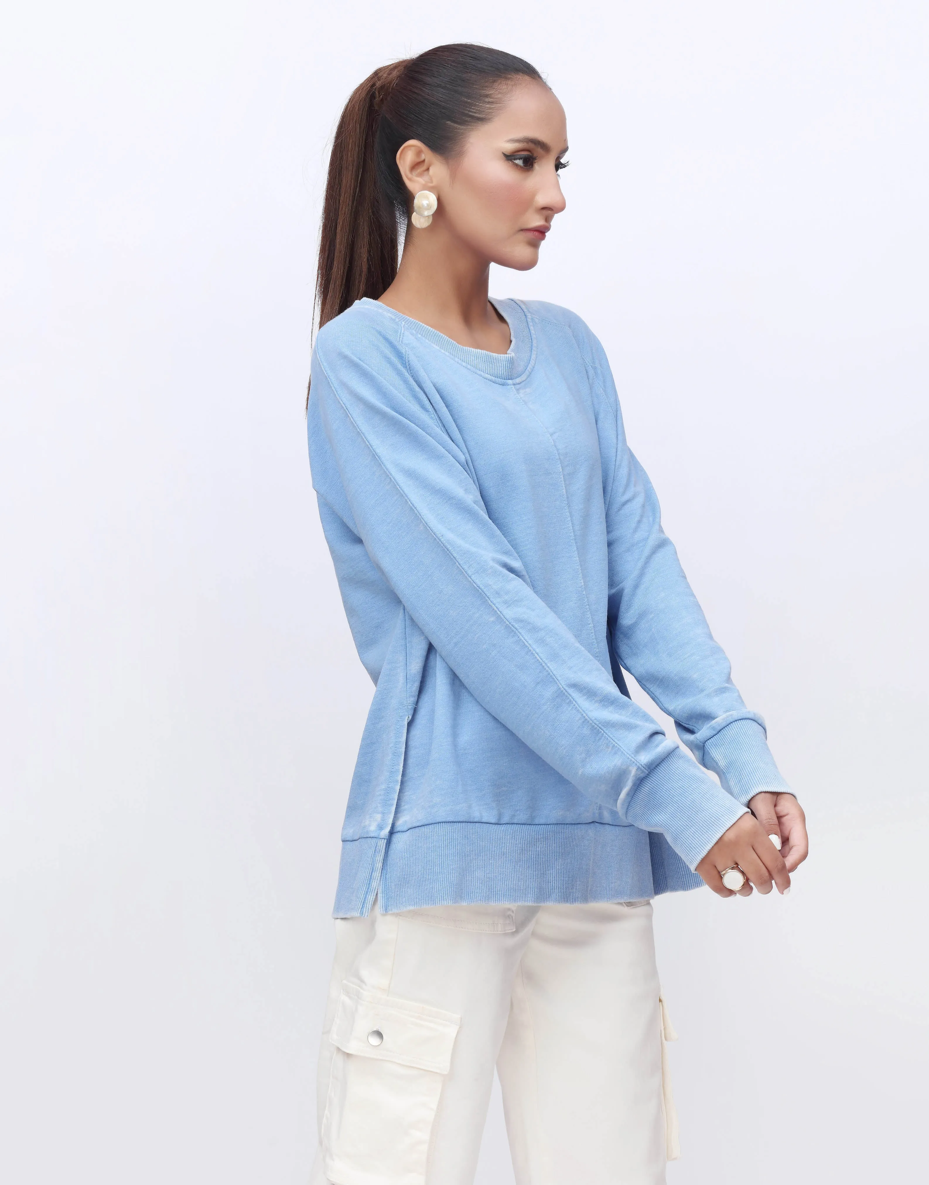 Loose Baggy Sweatshirt-Cobalt Blue