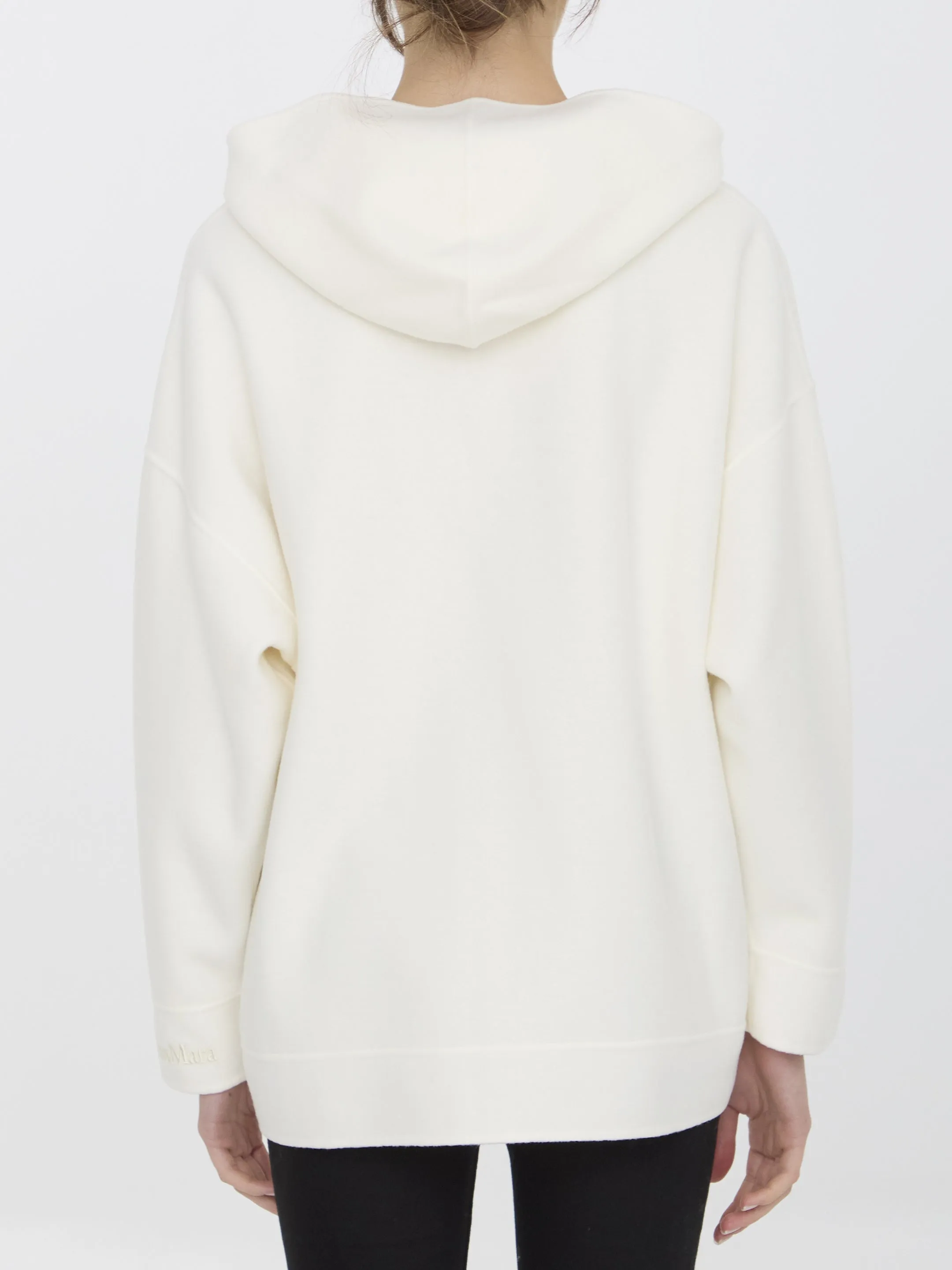 Max Mara Saio Zip-up Hoodie In White Wool