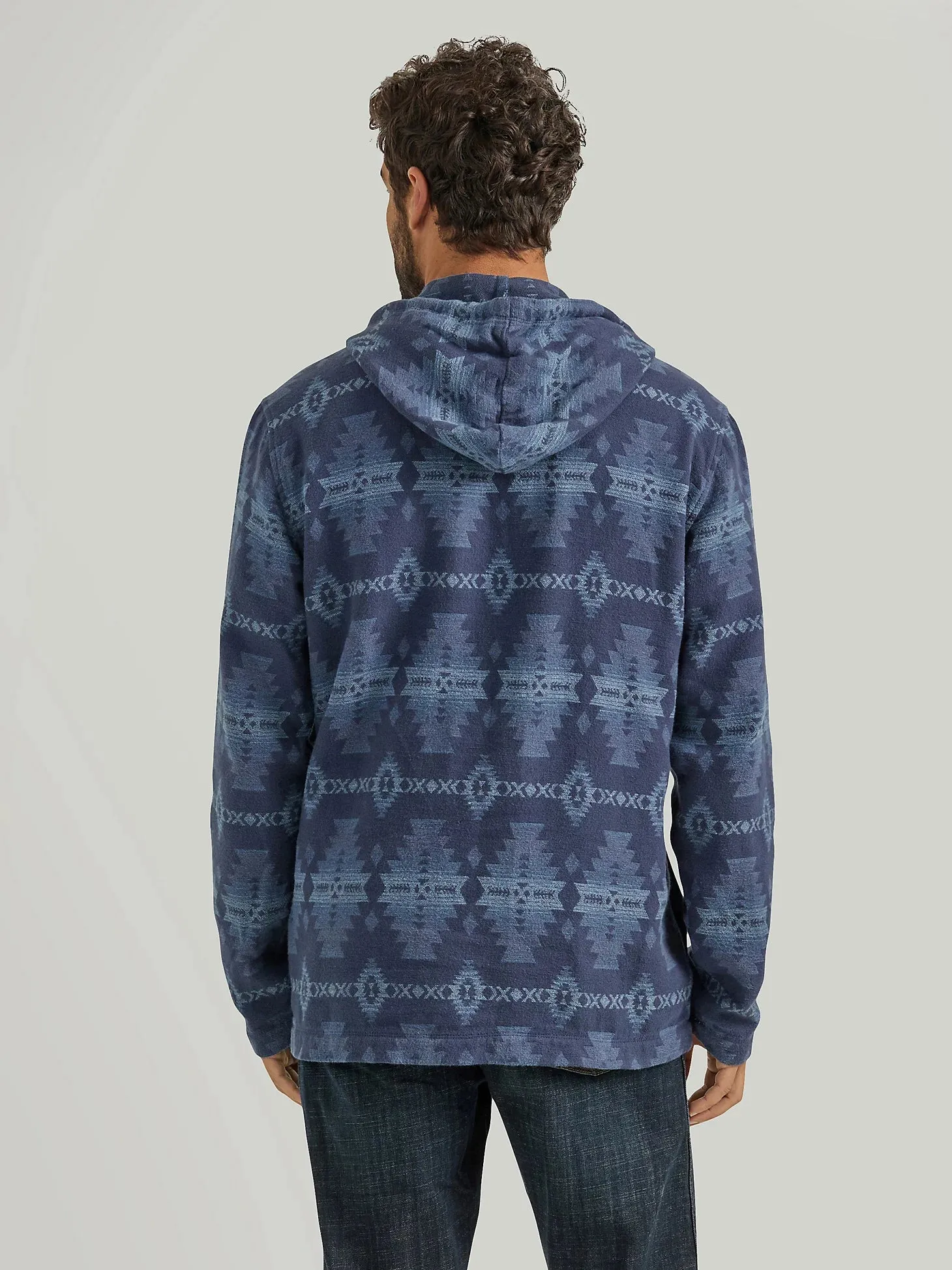 Men's Wrangler 1/4 Zip Hooded Popover Jacket