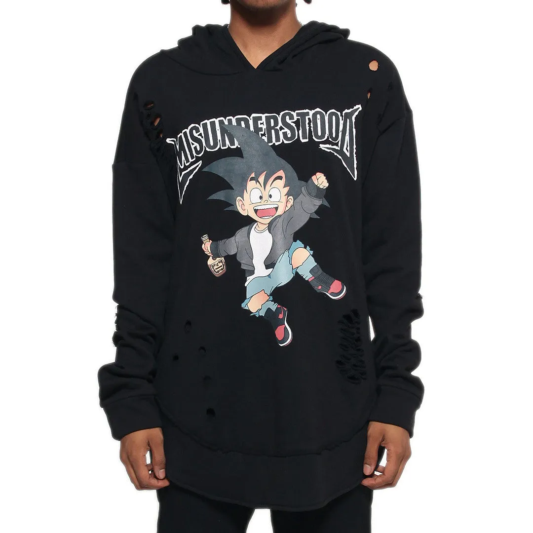 Misunderstood Goku Distressed Drop Curved Hoodie