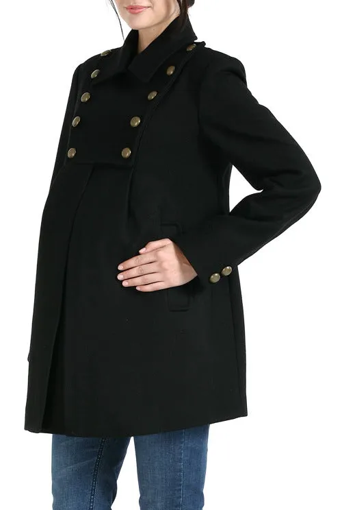 Momo Maternity Women's 'Stella' Military Style Wool Blend Coat