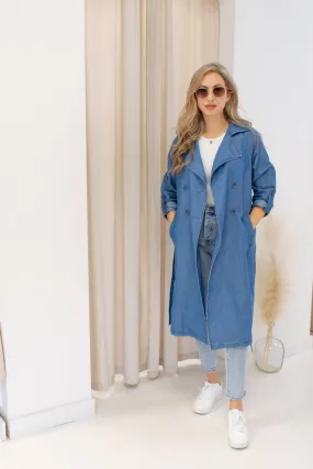 NEW GALE DENIM TRENCH COAT (LIGHT)