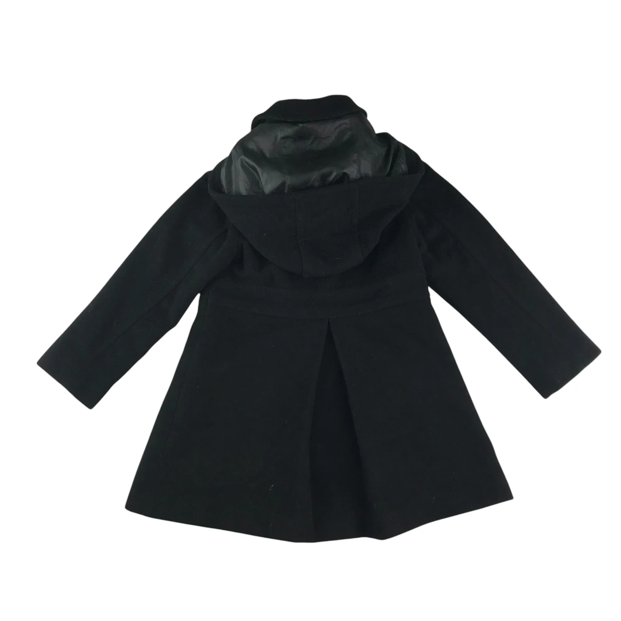 Next coat 5-6 years black wool-mix flared hooded jacket