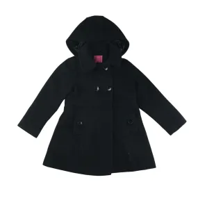 Next coat 5-6 years black wool-mix flared hooded jacket