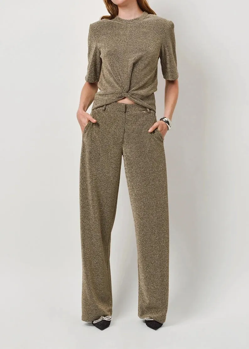 NOEMIA LUREX PANTS | CHAMPAGNE