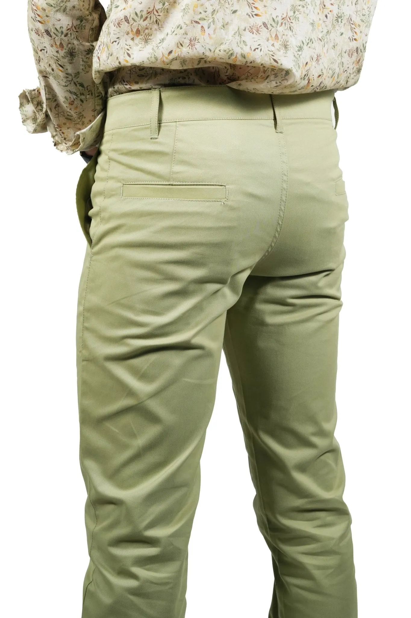 Olive Green Color Cotton Trouser Pants for Men