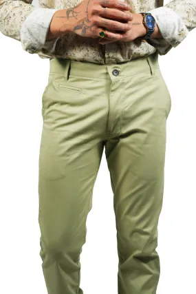 Olive Green Color Cotton Trouser Pants for Men