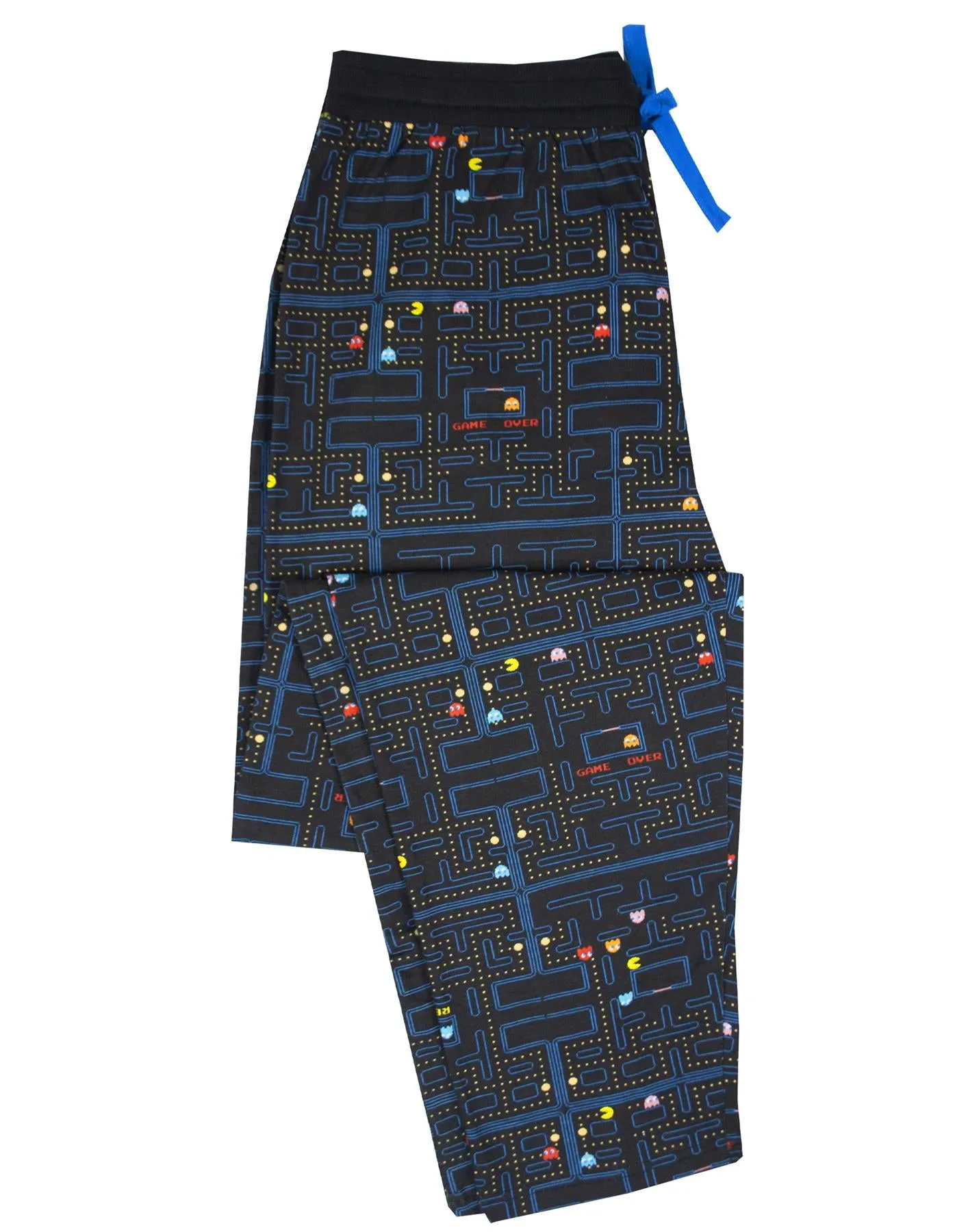 Pacman Classic Action Men's Black Cuffed Lounge Pants