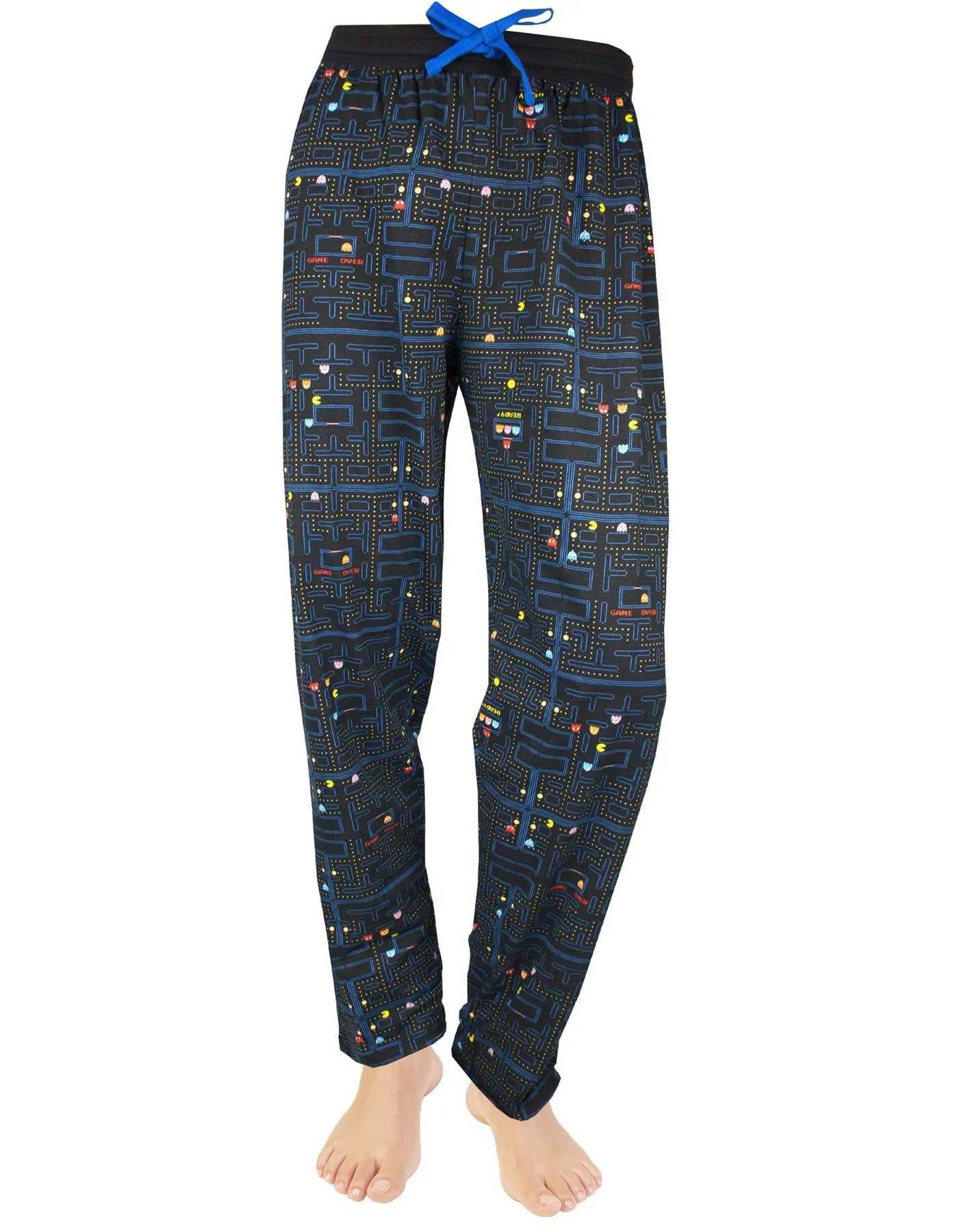 Pacman Classic Action Men's Black Cuffed Lounge Pants