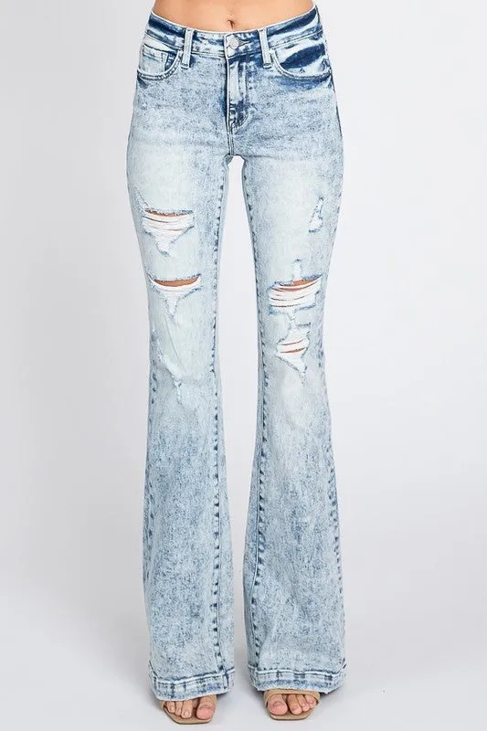 PET112 - ACID WASH STRETCH FLARES