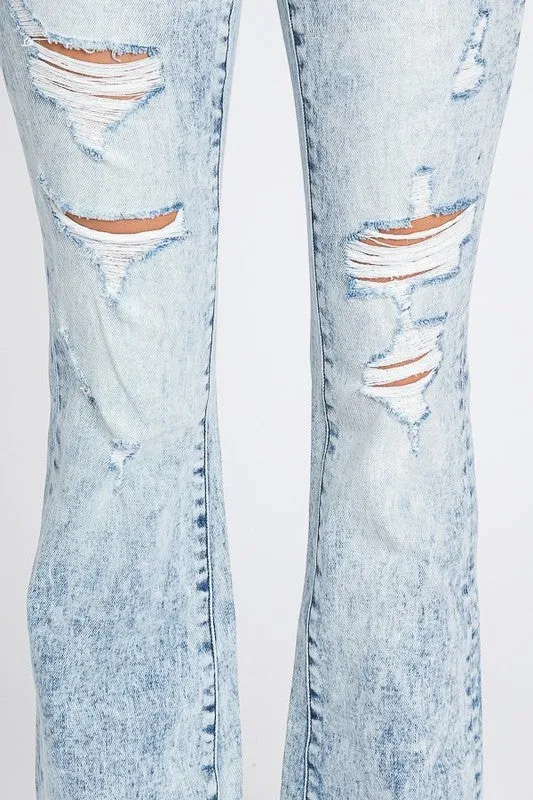 PET112 - ACID WASH STRETCH FLARES