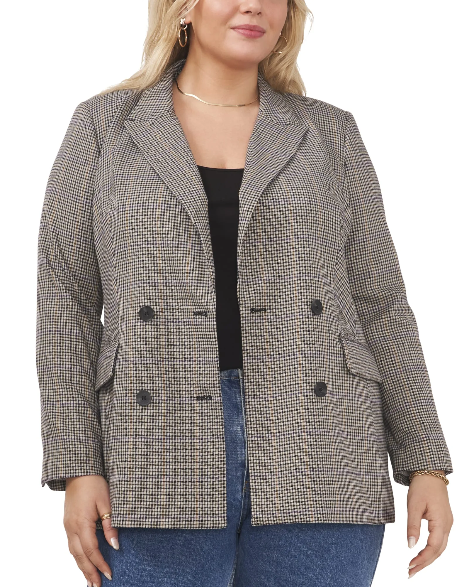 PLAID DOUBLE BREASTED BLAZER | COUNTRY PLAID