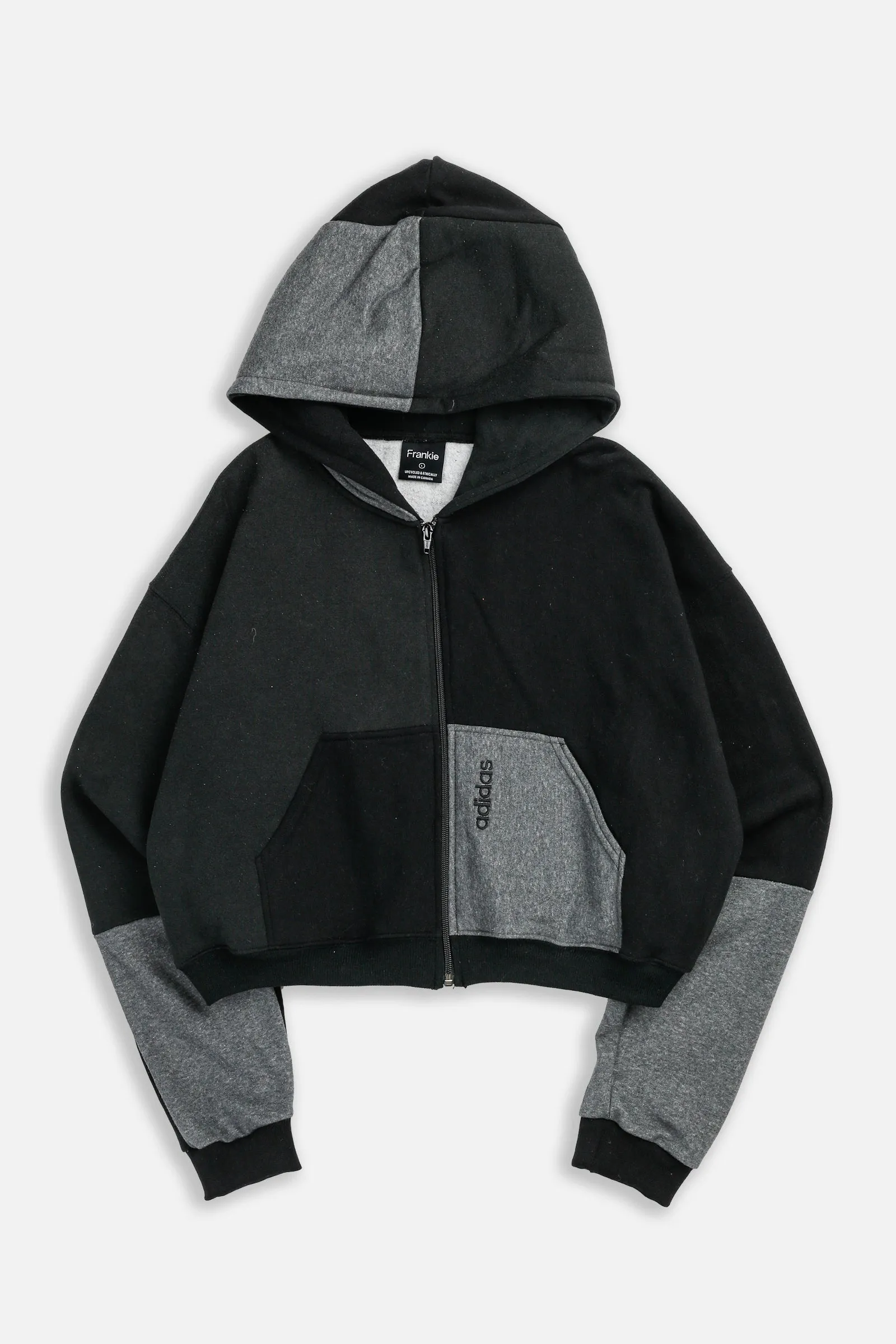 Rework Adidas Crop Zip Hoodie - L