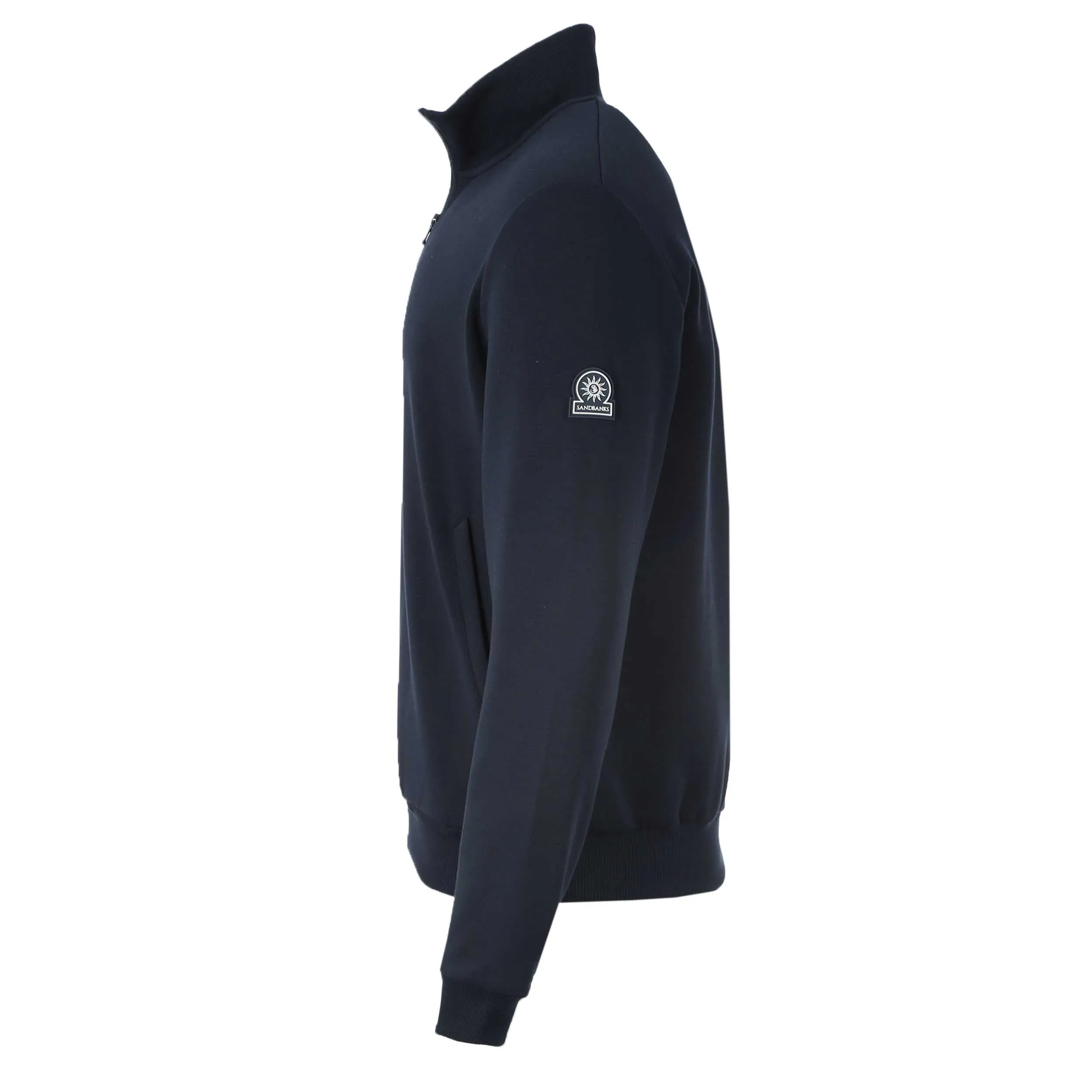 Sandbanks Interlock 1/4 Zip Sweatshirt in Navy