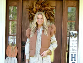 Simply Southern Puffy Vest in Mocha