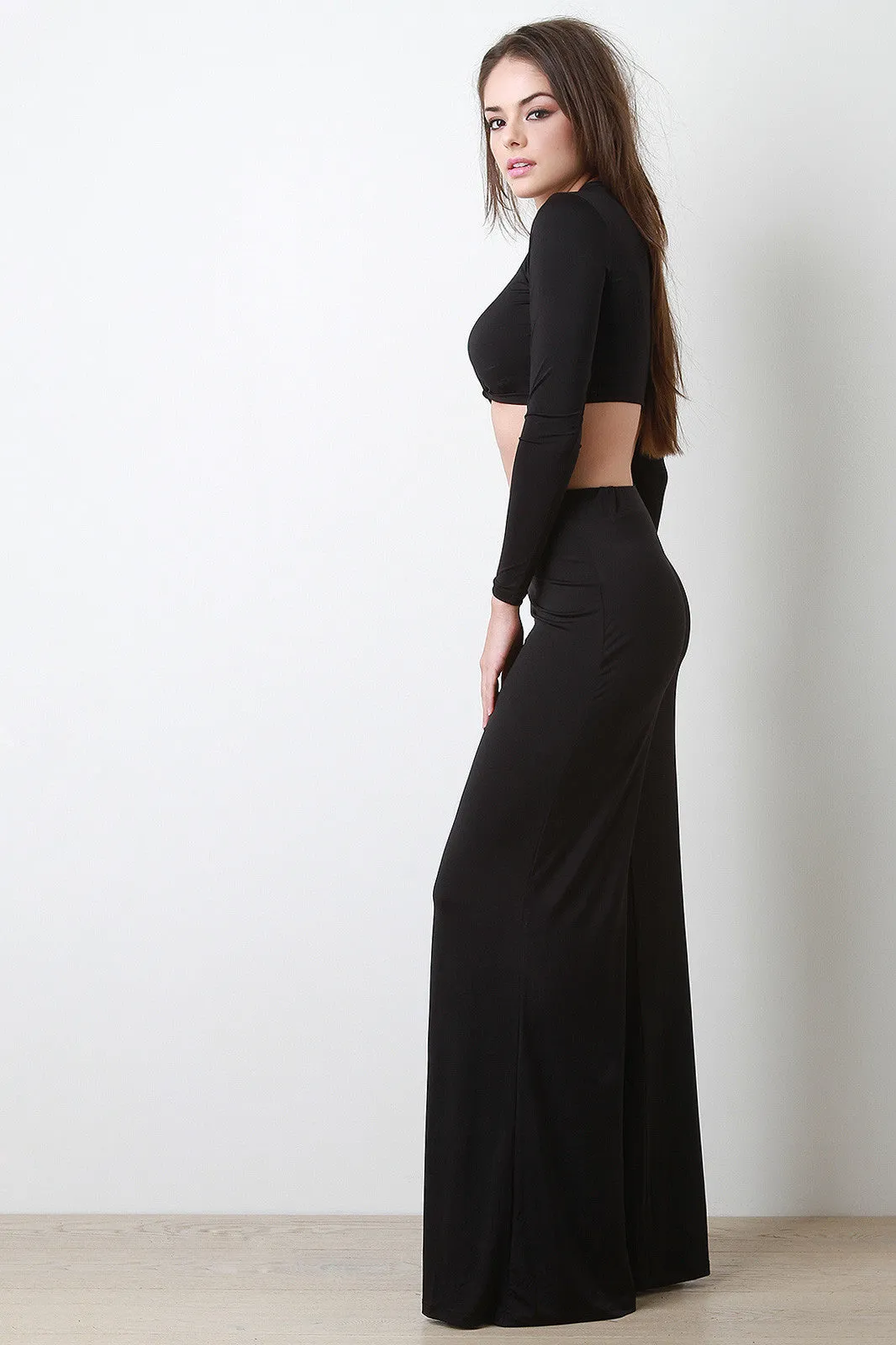 Solid Wide Leg Pants