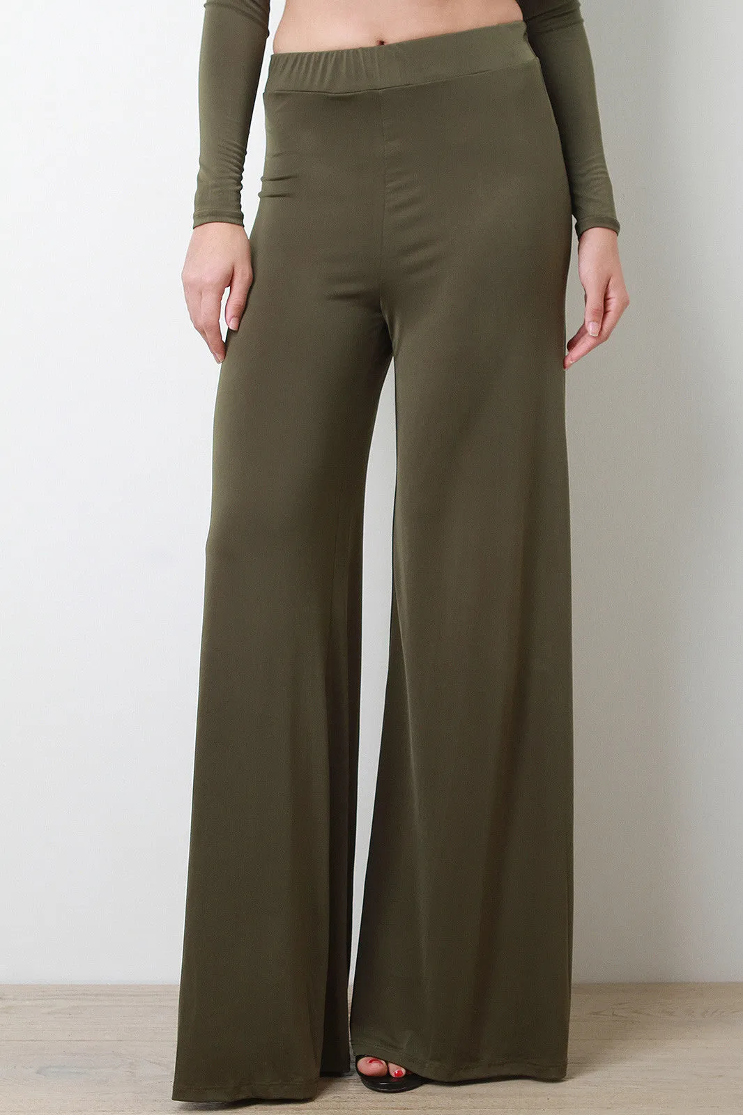 Solid Wide Leg Pants