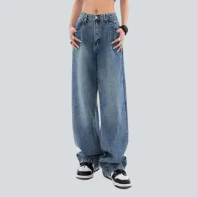 Vintage blue women's baggy jeans