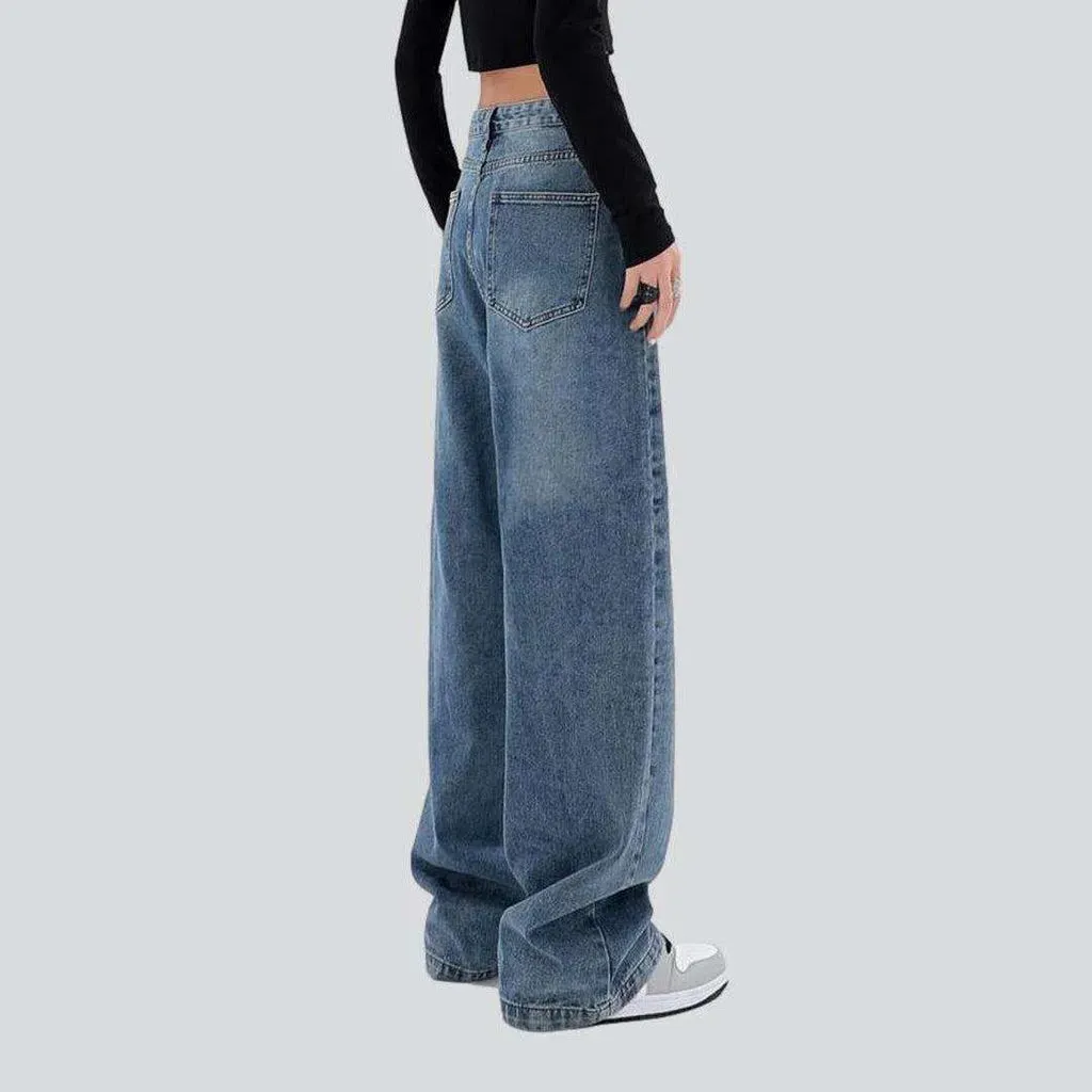 Vintage blue women's baggy jeans