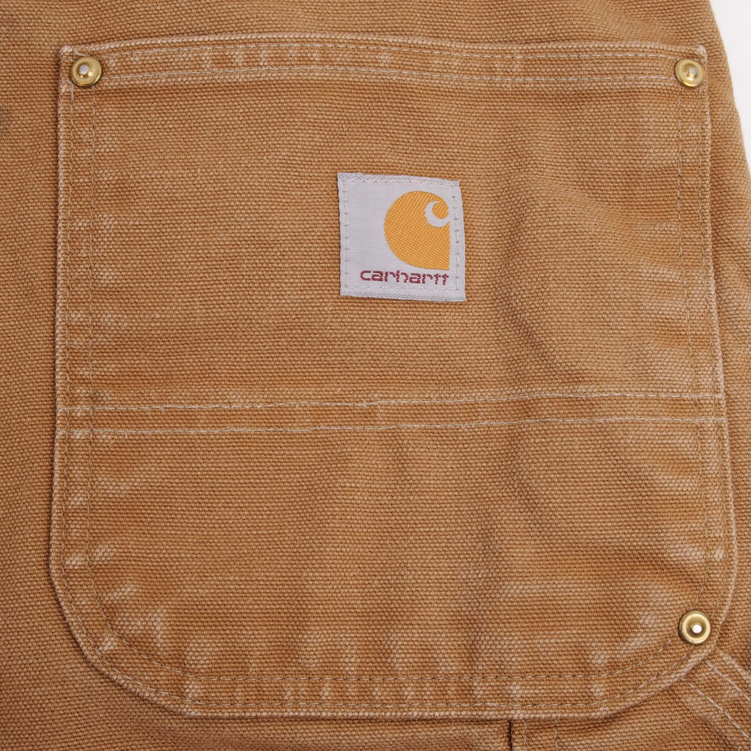 VINTAGE CARHARTT CARPENTER DOUBLE KNEE SANDSTONE PANTS 1990S SIZE 30X31 MADE USA