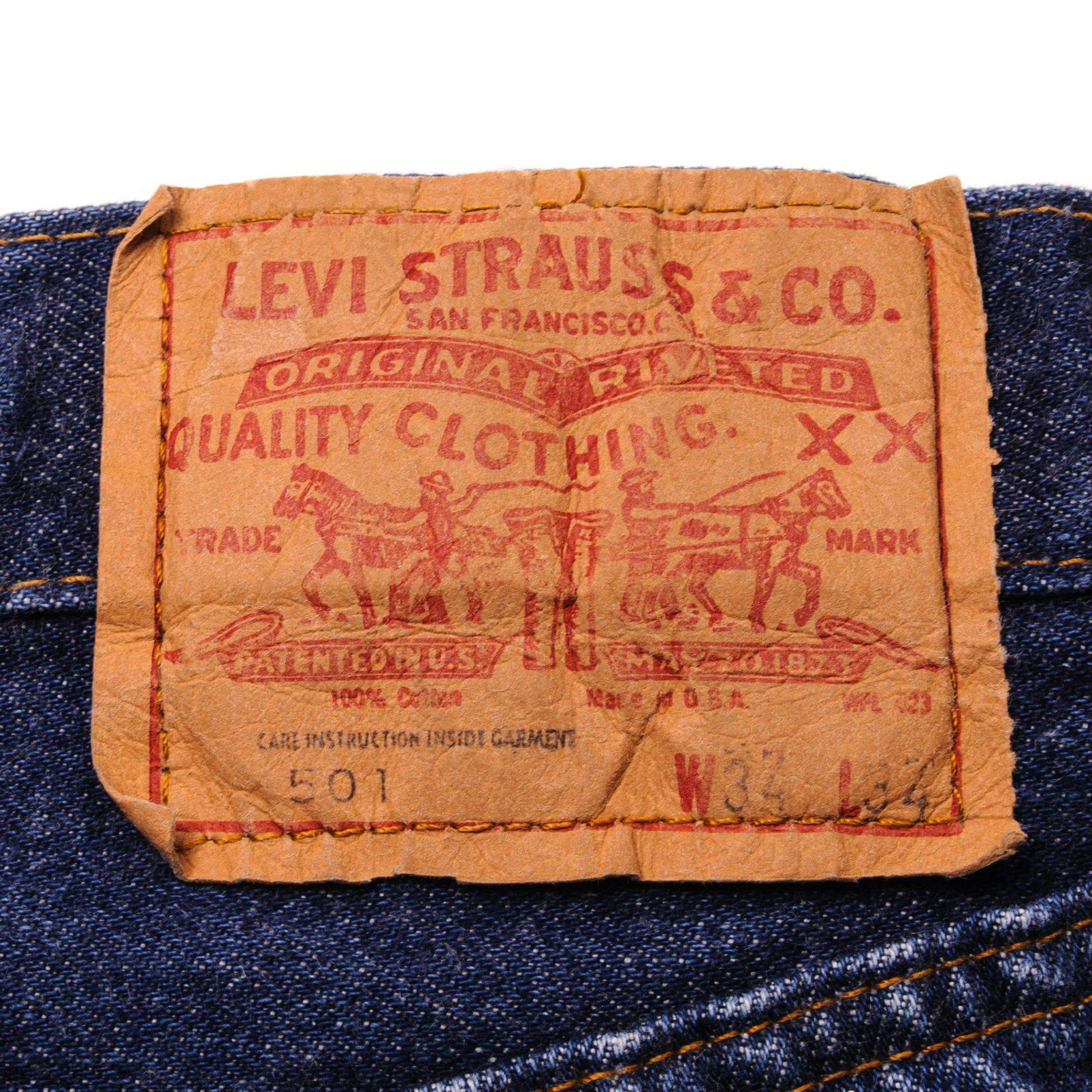 VINTAGE LEVIS 501 JEANS INDIGO WITH SELVEDGE 1980s SIZE W32 L30 MADE IN USA