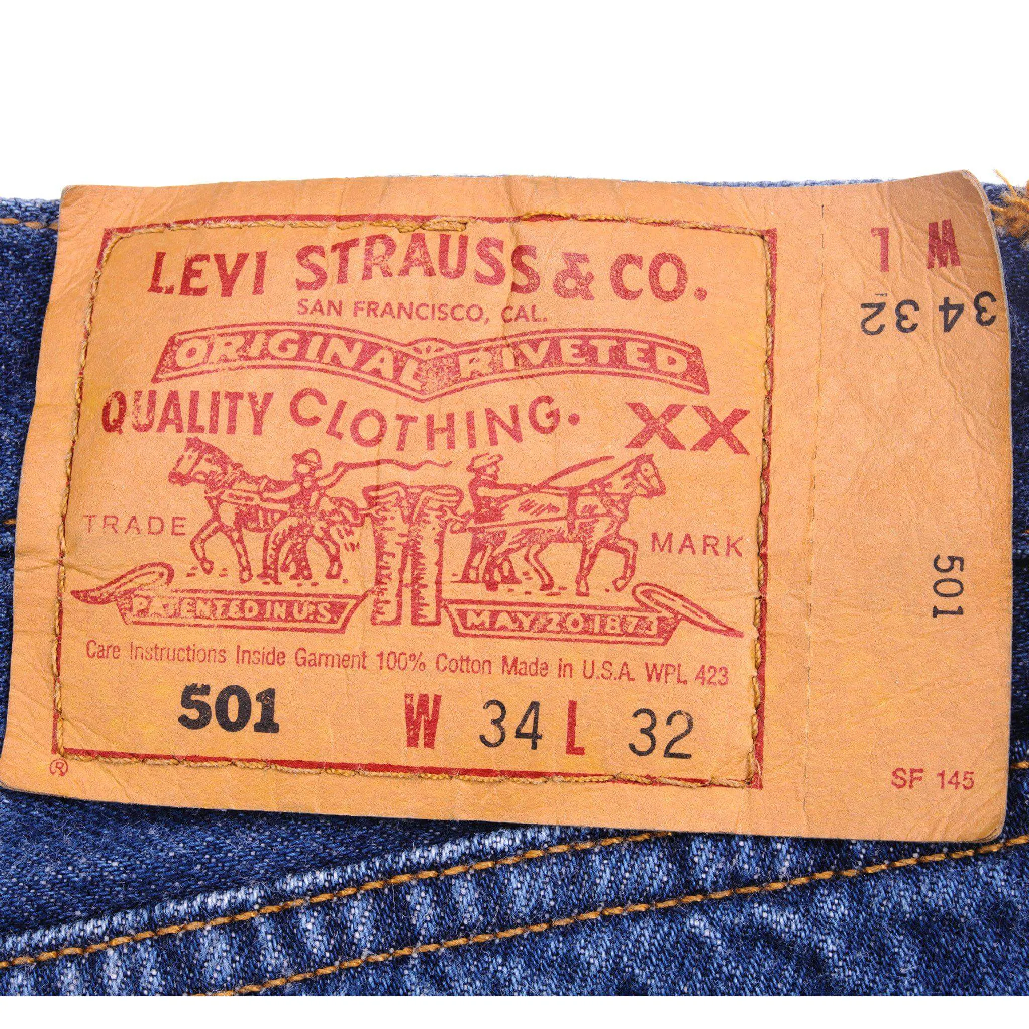 VINTAGE LEVIS 501 JEANS SIZE 33X30 W33 L30 MADE IN USA