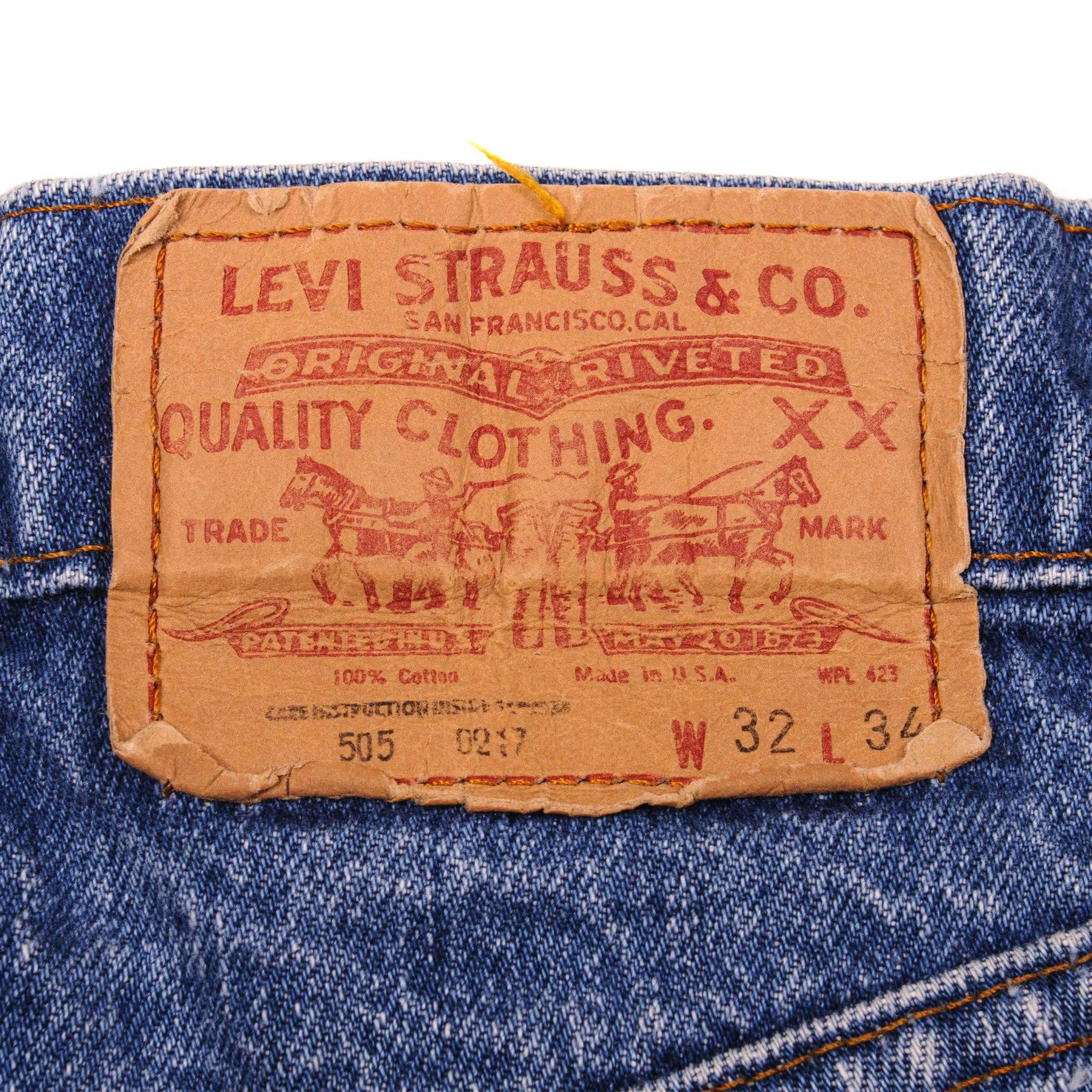 VINTAGE LEVIS 505 JEANS INDIGO SIZE W31 L34 MADE IN USA