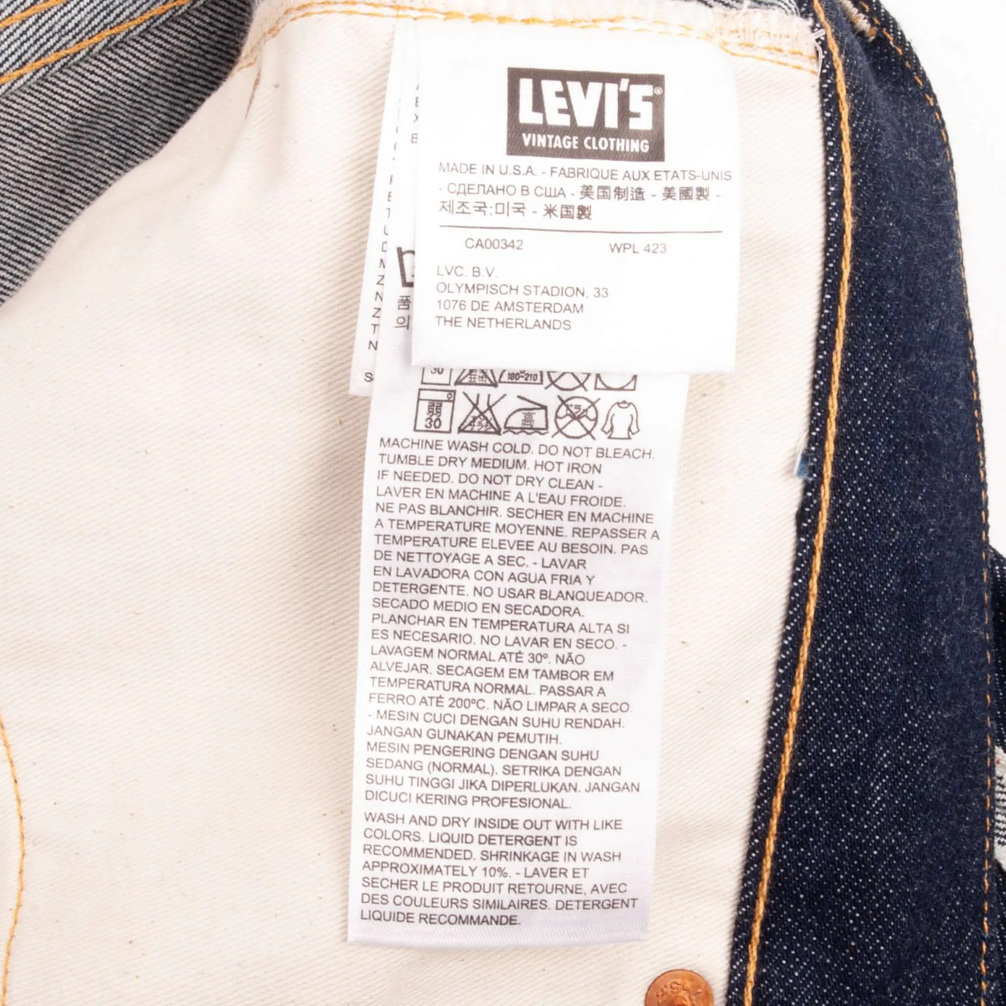 VINTAGE LEVIS BIG E 501XX LVC JEANS INDIGO RIVET SELVEDGE 2000S 32X34 MADE USA