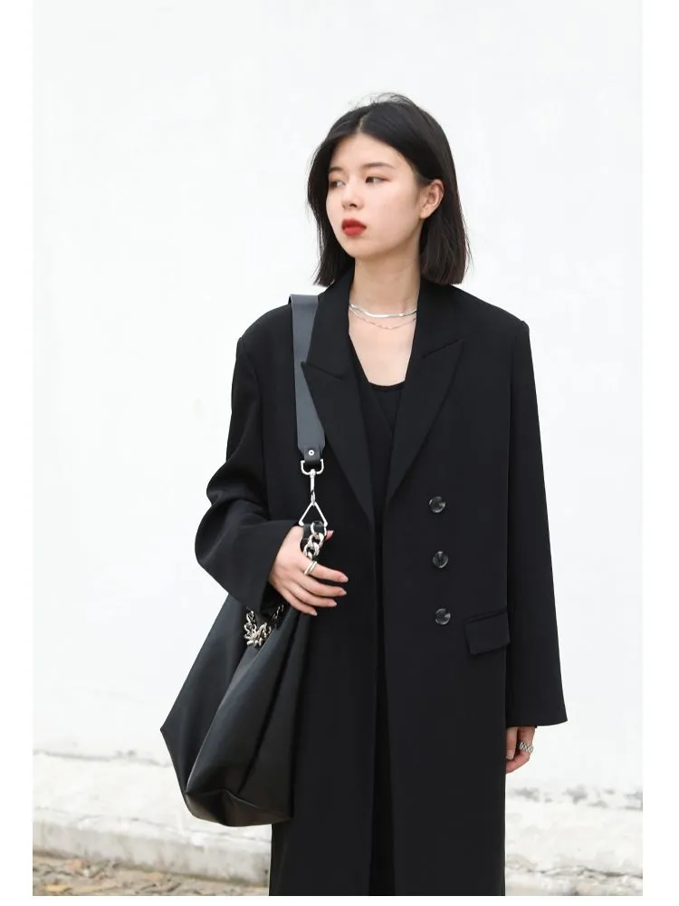 Wjczt Women Blazers Thick Long Trench Coat Women's Tailored Coats Windbreaker Outerwear Female Top Office Lady Autumn Winter