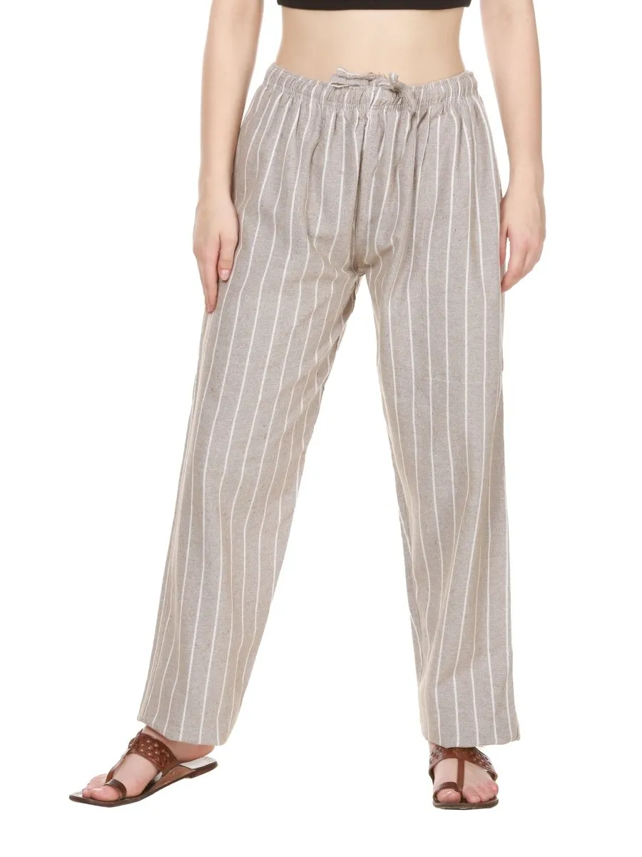 Women's Lounge Pant | Grey Stripes | Fits Waist Size 28" to 36"