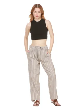 Women's Lounge Pant | Grey Stripes | Fits Waist Size 28" to 36"